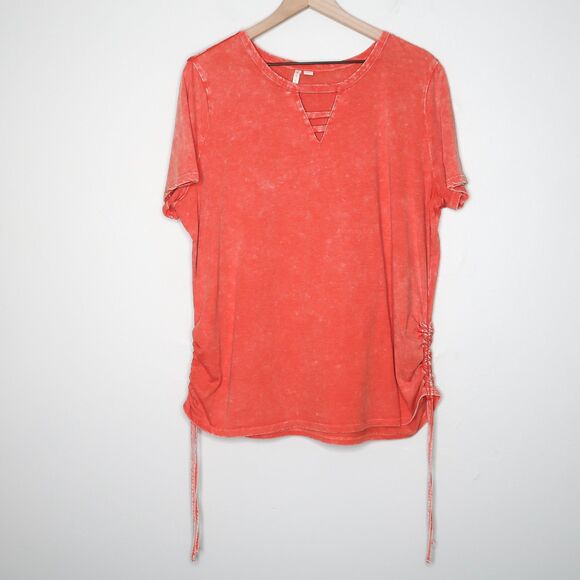 Cato‎ Womens T-shirt Size XL Orange Rust V-neck Boho Western Cowgirl Festival - Picture 1 of 7
